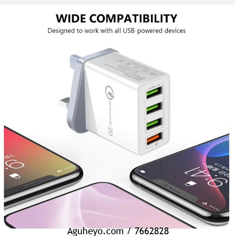 Phone Charger Fast Charging 4USB Ports