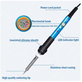 Soldering Iron 220V 60W Blue - Image 2